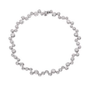 18ct White Gold & Diamond Bubble Bracelet