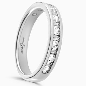 Platinum Charm Diamond Half Eternity Ring 0.50cts