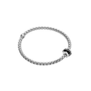 FOPE 18ct White Gold Eka Tiny Black Diamond Bracelet