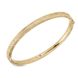 Roberto Coin 18ct Yellow Gold Diamond Princess Bangle