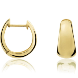 9ct Yellow Gold Tapered Polished Huggy Hoop Earrings