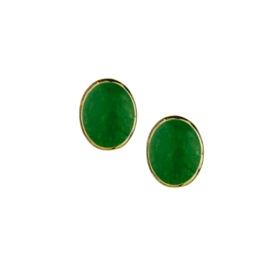 9ct Yellow Gold Allure Green Jade Earrings