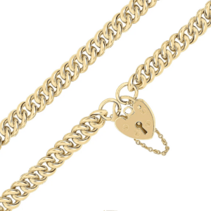 9ct Yellow Gold Handmade 6.5mm Curb Padlock Bracelet