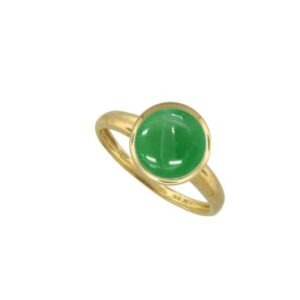 9ct Yellow Gold Jade Cabochon Ring
