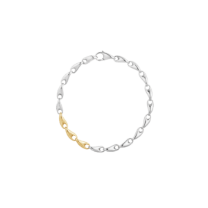 Georg Jensen 18ct Yellow Gold & Silver Reflect Slim Bracelet