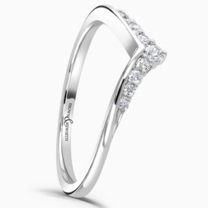 Platinum Lucky Diamond Wishbone Half Eternity Ring 0.12cts