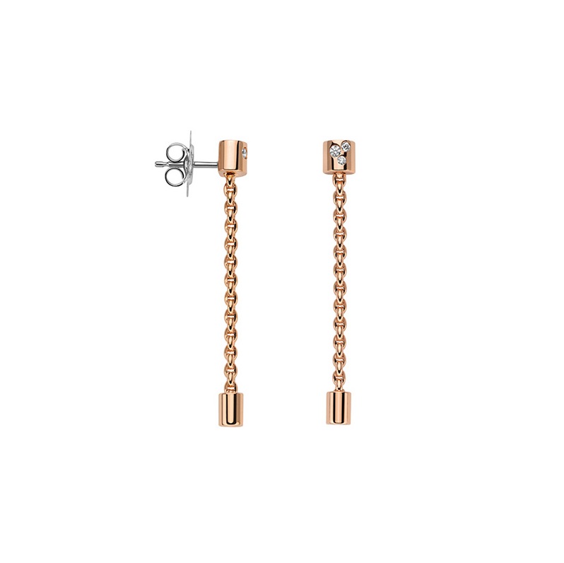 FOPE 18ct Rose Gold Aria Diamond Drop Earrings