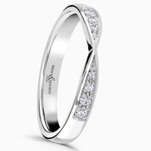 Platinum Ellipse Diamond Half Eternity Ring 0.09cts