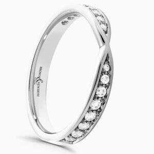 Platinum Bow Diamond Half Eternity Ring 0.26cts