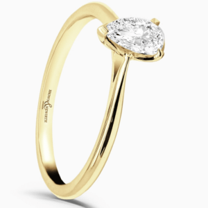 18ct Yellow Gold Pear Diamond Solitaire Ring 0.50cts