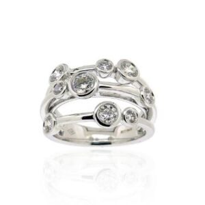 Platinum Diamond Bubble Ring