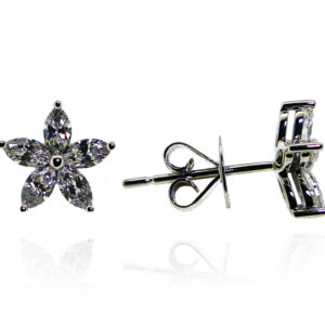 18ct White Gold Diamond Marquise Earrings