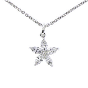 18ct White Gold Diamond Marquise Necklace