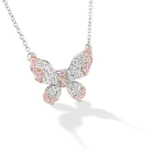 Argyle Pink Diamond Butterfly Necklace/Brooch