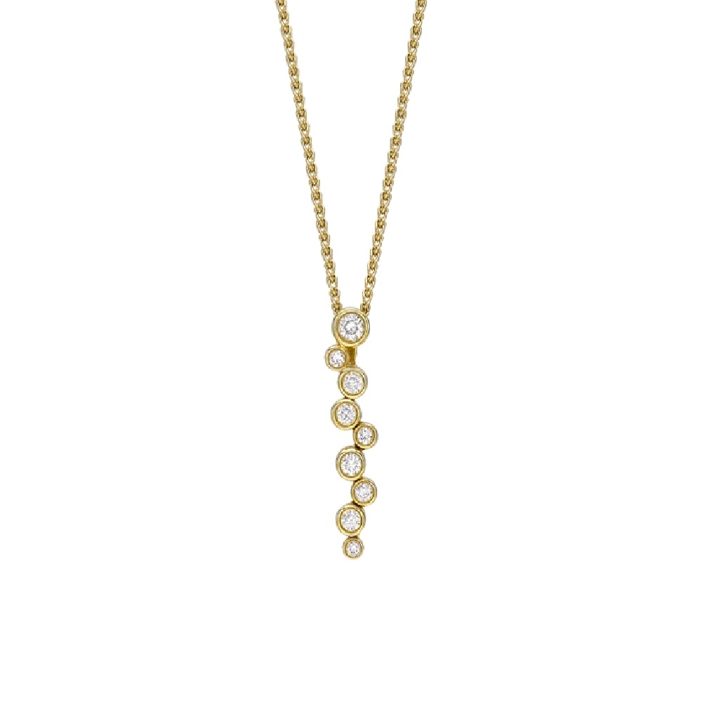 18ct Yellow Gold Diamond Bubble Necklace