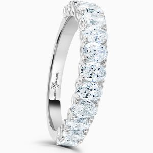 Platinum Oval Cut Diamond Wedding Band 1.24cts