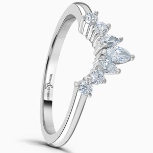 Platinum Diamond Shaped Wedding Band 0.32cts