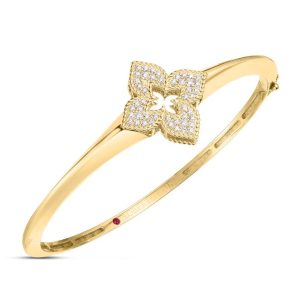 Roberto Coin 18ct Yellow Gold Venetian Princess Diamond Bangle