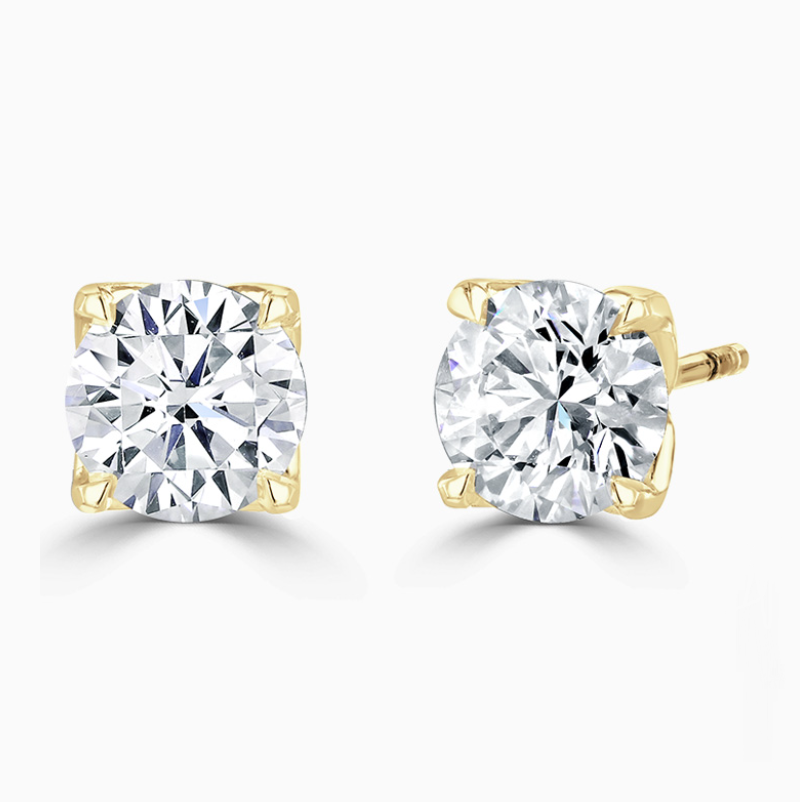 18ct Yellow Gold Lab-Grown Diamond Stud 2.00cts Earrings