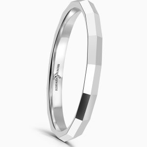 Platinum Facets Wedding Band 3mm
