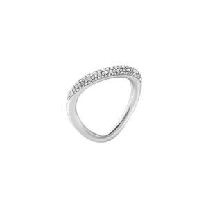 Georg Jensen Sterling Silver Offspring Diamond Ring