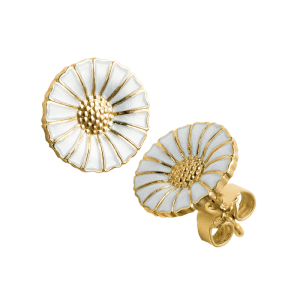 Georg Jensen Sterling Silver Gold Plated Daisy Earrings