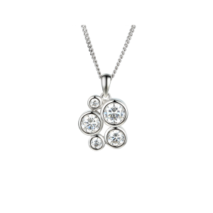 Sterling Silver Cubic Zirconia Bubble Necklace