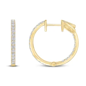 18ct Yellow Gold Full Diamond Hoop Earrings