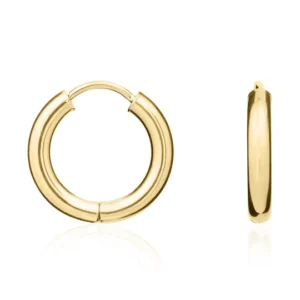 9ct Yellow Gold Polished Round Huggy Hoop Earrings