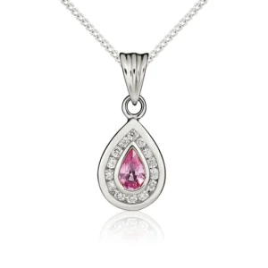 Pink Sapphire diamond pendant
