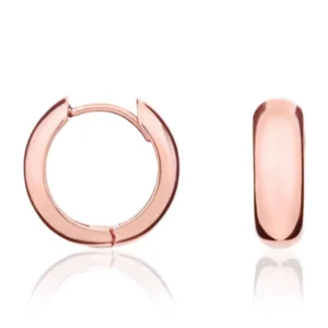 9ct Rose Gold Polished Round Huggy Hoop Earrings