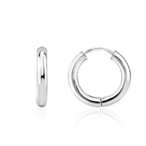 9ct White Gold Polished Huggy Hoop Earrings