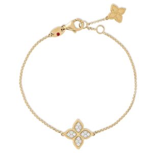 Roberto Coin 18ct Yellow Gold Princess Flower Diamond Bracelet