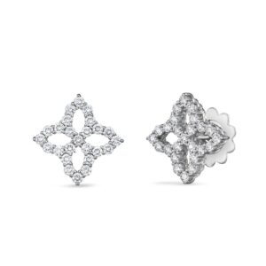 Roberto Coin 18ct White Gold Diamond Princess Earrings