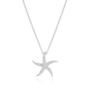 18ct White Gold Diamond Starfish Necklace
