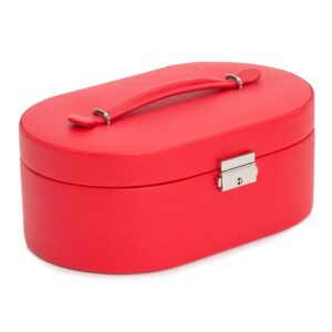 Heritage Oval Jewellery Box Red Saffiano