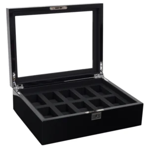 Savoy 10-Piece Watch Box - Black