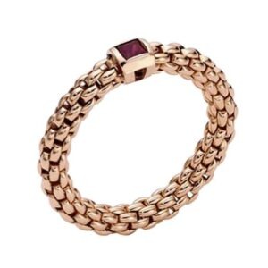 FOPE 18ct Rose Gold Souls Flex'It Ring With Ruby
