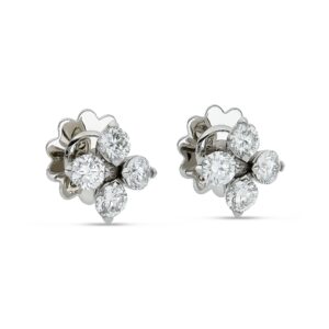 Roberto Coin 18ct White Gold & Diamond Love in Verona Earrings