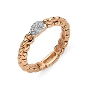 FOPE Eka 18ct Rose Gold & 0.10ct Diamond Ring