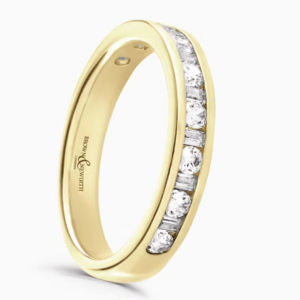 18ct Yellow Gold Charm Diamond Half Eternity Ring 0.50cts