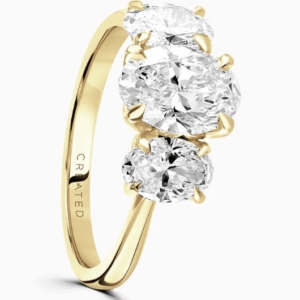 18ct Yellow Gold Lab Grown Diamond 1.80cts Trilogy Ring