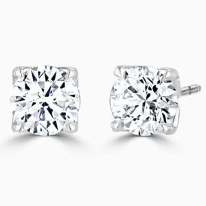 Platinum Lab Grown Diamond Stud Earrings 6.50ct Total