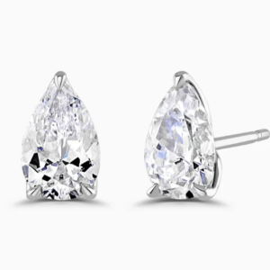 18ct White Gold Lab Grown Diamond Stud Earrings 2ct Total