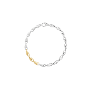 Georg Jensen 18ct Yellow Gold & Silver Reflect Slim Bracelet
