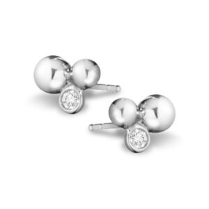 Georg Jensen Sterling Silver Diamond Moonlight Grapes Earrings