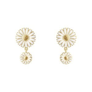 _DAISY_DOUBLE_EARRING_SILVER_GP_WHITE_ENAMEL