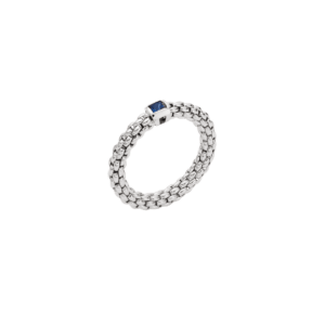 FOPE 18ct White Gold Souls Flex`It Ring With Sapphire