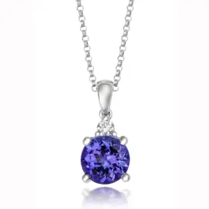 Tivon 18ct White Gold Tanzanite And Diamond Necklace