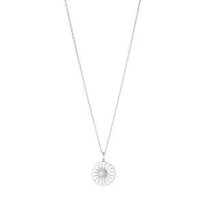 Georg Jensen Sterling Silver White Enamel Daisy Pendant